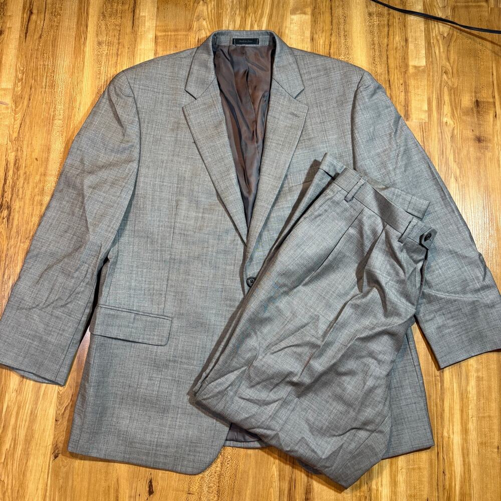 Lauren Ralph Lauren Men’s Heathered Gray Wool Business Lawyer Suit Set 46R